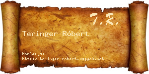 Teringer Róbert névjegykártya
